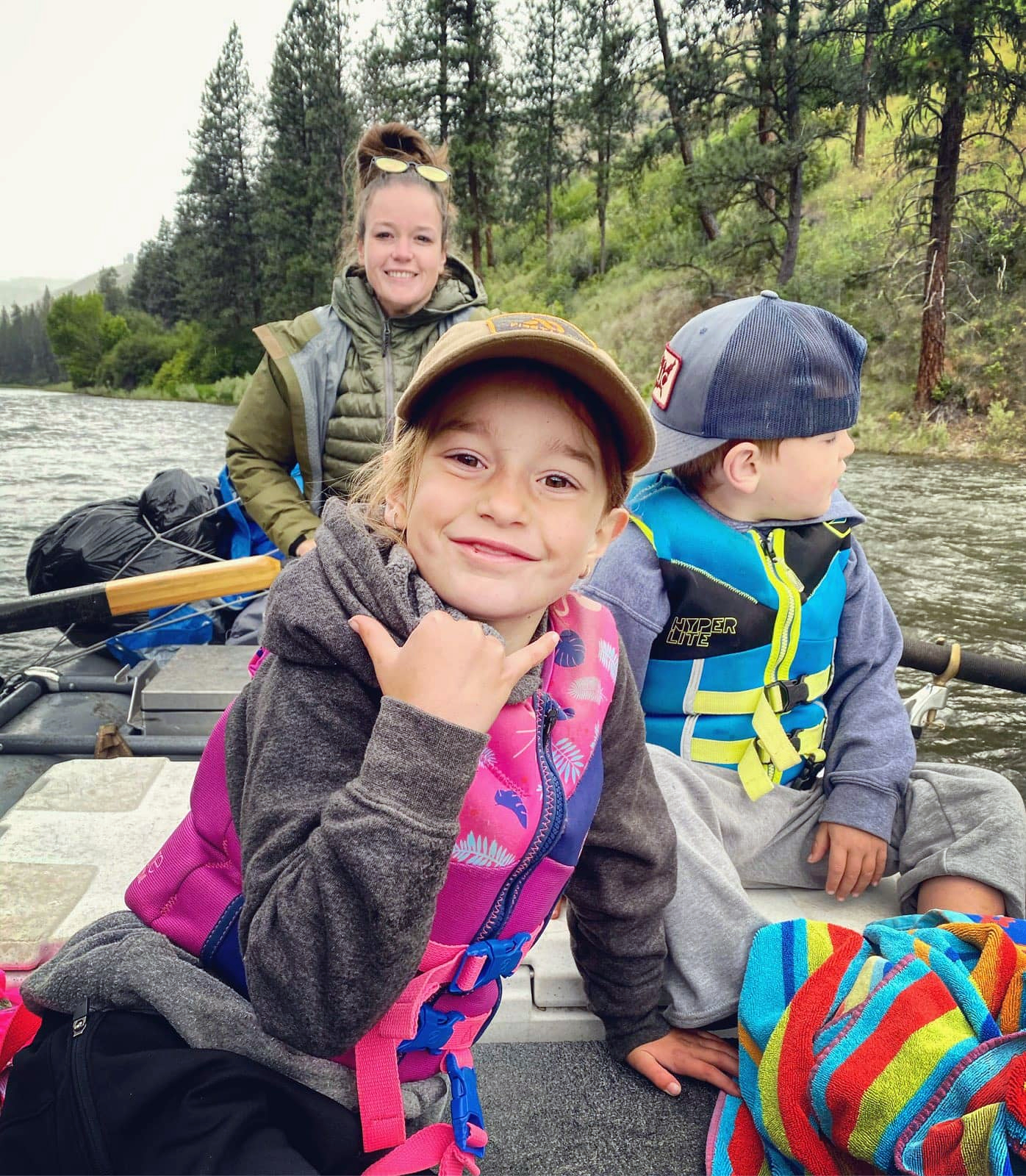 Family fun on the river.